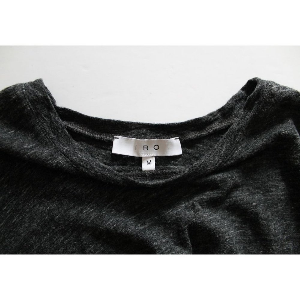 IRO Pacson Dress Heathered Dark Grey Size Medium Front Twist Jersey Net-a-Porter - Picture 7 of 8